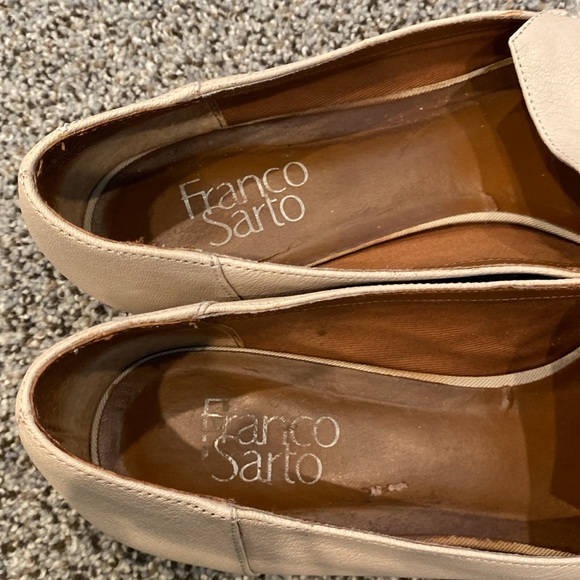 Franco Sarto Women's Cream Leather Loafers, 8.5 - Picture 3 of 5